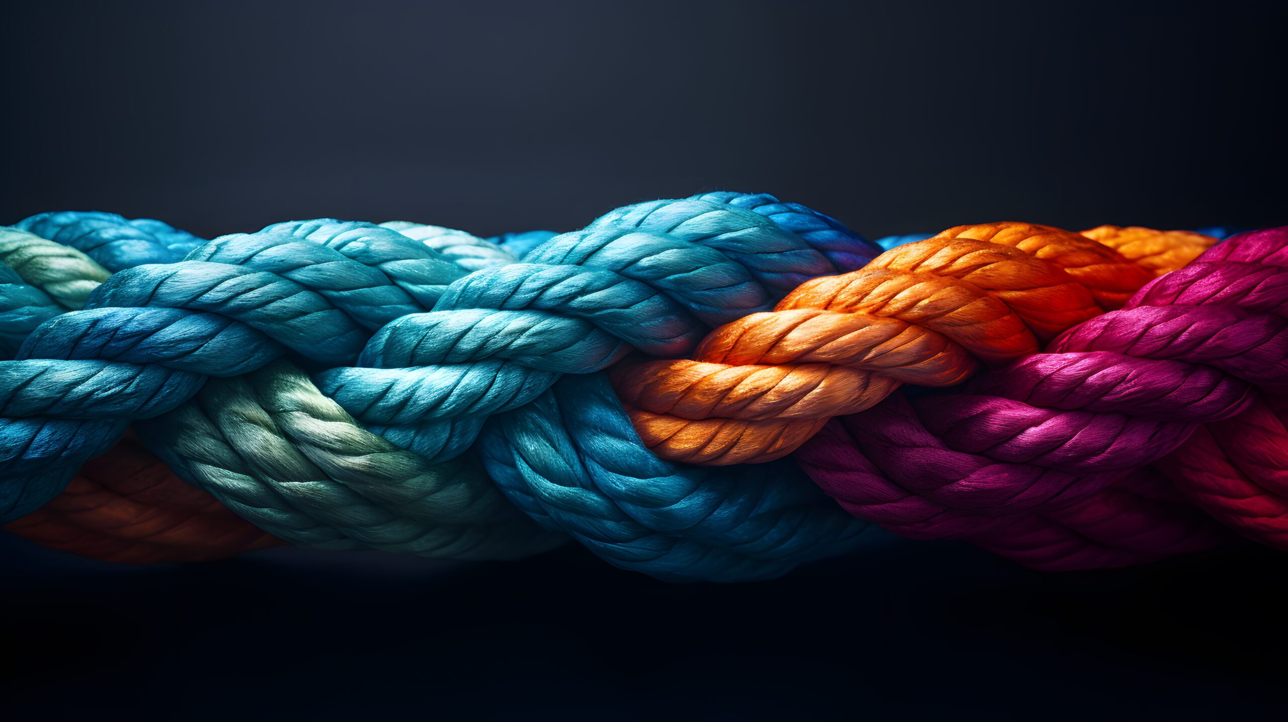 Team rope diverse strength connect partnership together teamwork unity communicate support.