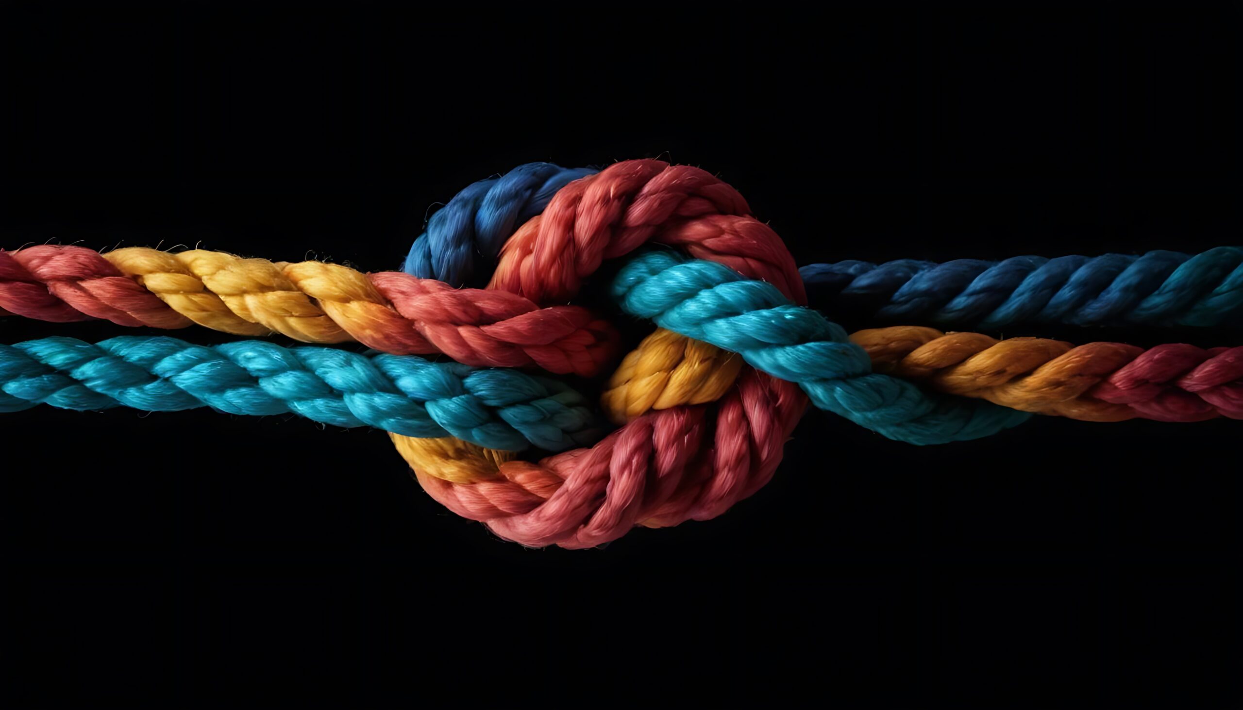 Team rope diverse strength connect partnership together teamwork unity communicate support. Strong diverse network rope team concept integrate braid color background cooperation empower power.